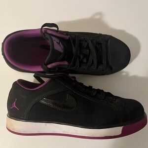 Vintage sky high Jordan black and purple shoes